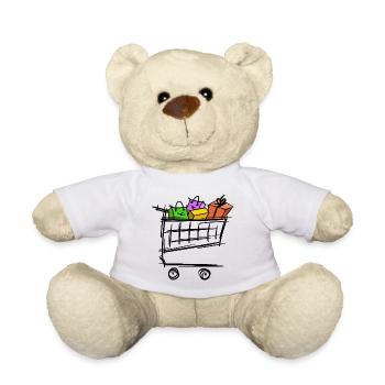 Full Shopping Cart Shopping Bags Gifts - Teddy Bear - white - Front