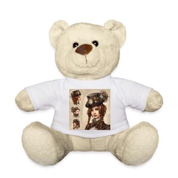 Schönes Mädchen im Steampunk-Stil - Teddy - Weiß - Vorne