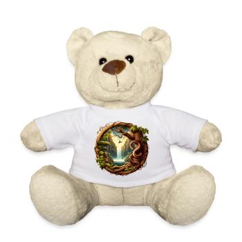 Queue in front of waterfall 1 - Teddy Bear - white - Front