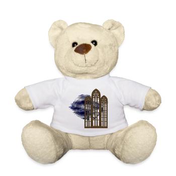 gothic Motiv, Monde, Vogelschwarm, ruinen - Teddy - Weiß - Vorne