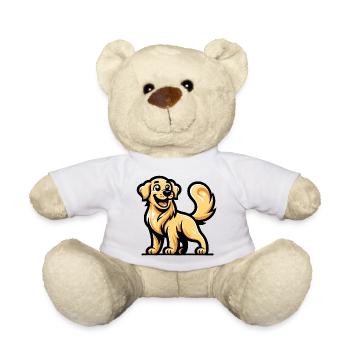 Ein Golden Retriever im Cartoon-Stil - Teddy - Weiß - Vorne