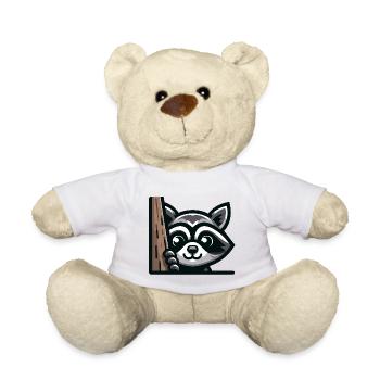 Ein Waschbär im Cartoon-Stil - Teddy - Weiß - Vorne