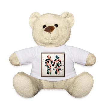 couple main dans la main - Nounours - blanc - Devant