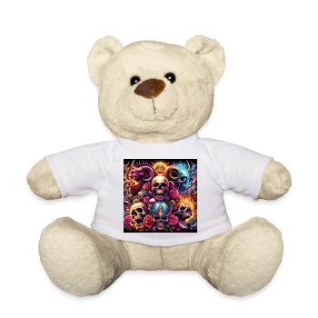 Crânes, couleurs et fleurs - Nounours - blanc - Devant