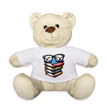 Book Smarts: The Scholarly Stack - Teddy Bear - white - Front