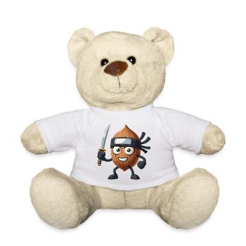 Almond Assassin: The Stealthy Snack - Teddy Bear - white - Front