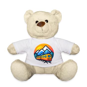 Train Cartoon Style - Teddy Bear - white - Front