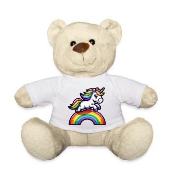 Licorne arc-en-ciel radieuse : la jument magique - Nounours - blanc - Devant