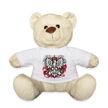 Polen Polska polnisch Wappen Adler Flagge Geschenk - Teddy - Weiß - Vorne