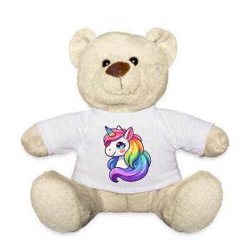 Licorne arc-en-ciel radieuse : la jument mythique - Nounours - blanc - Devant