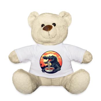 Funny Crocodile Ramen Noodles Japan Alligator - Teddy Bear - white - Front