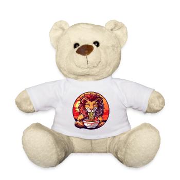 Funny Lion Ramen Noodles Japan Animal Lion - Teddy Bear - white - Front