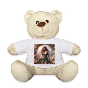 Celtic woman in an arch of flowers - Teddy Bear - white - Front