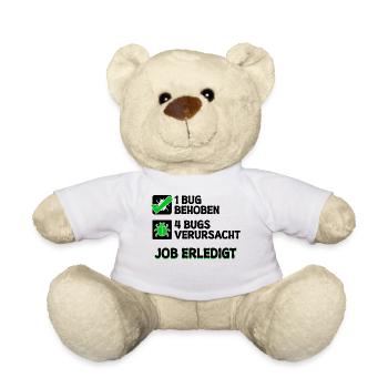 Open Source Bugfixing Bugs Developer Programmier - Teddy - Weiß - Vorne