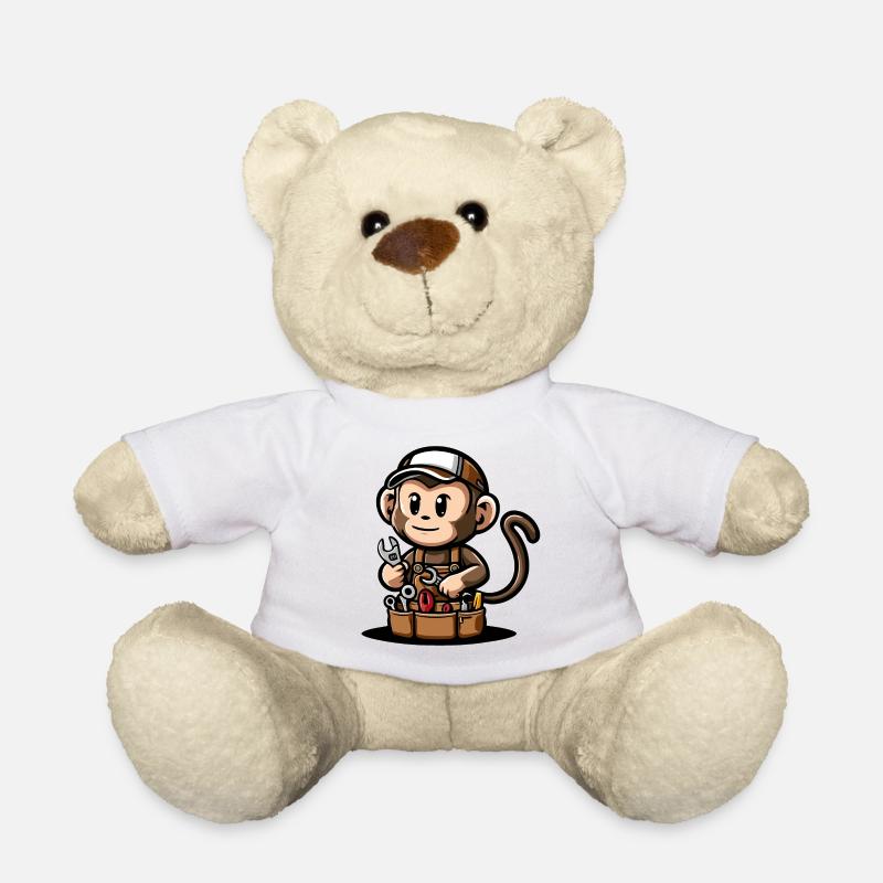 Praktischer Affen-Mechaniker - Teddy - Weiß