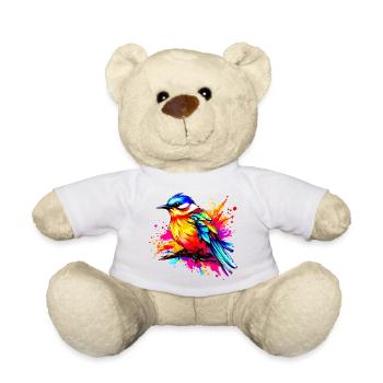 Colorful Bird - Teddy Bear - white - Front