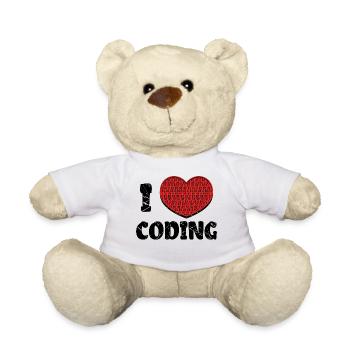 Code Developer Scripting Debug Heart Statement - Teddy Bear - white - Front
