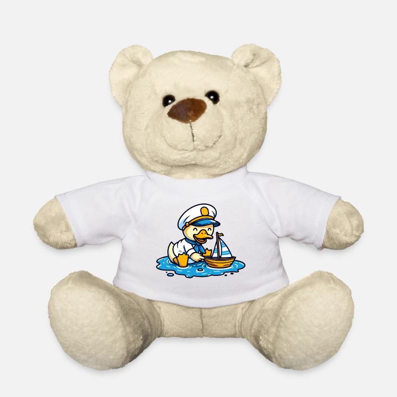 Sailing Duck: The Seafaring Captain - Teddy Bear - white