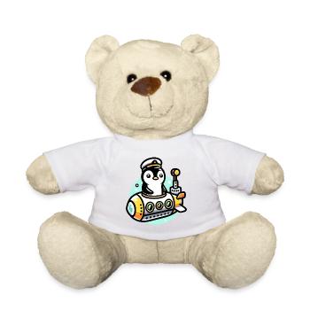 U-Boot-Kapitän Pinguin: Tiefseeforscher - Teddy - Weiß - Vorne