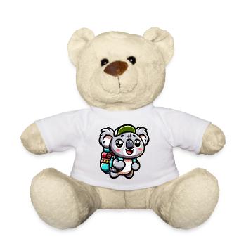 Adventurous Koala Backpacker Illustration - Teddy Bear - white - Front