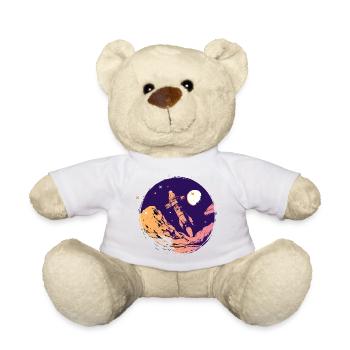 rakete weltall raumfahrt schulstart Go space nerd - Teddy - Weiß - Vorne