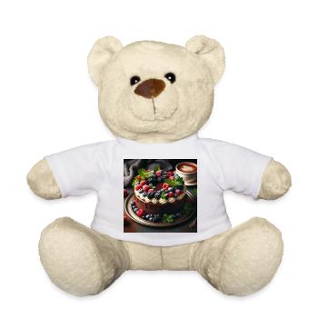 Chocolate and berries cake - Teddy Bear - white - Front
