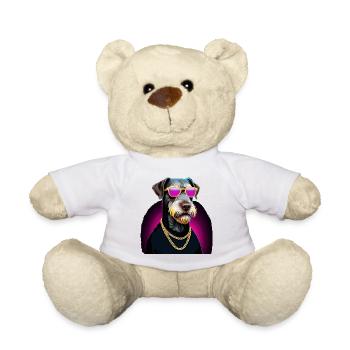 Cadeau de chien allemand à poil dur Gangsta Gangster - Nounours - blanc - Devant