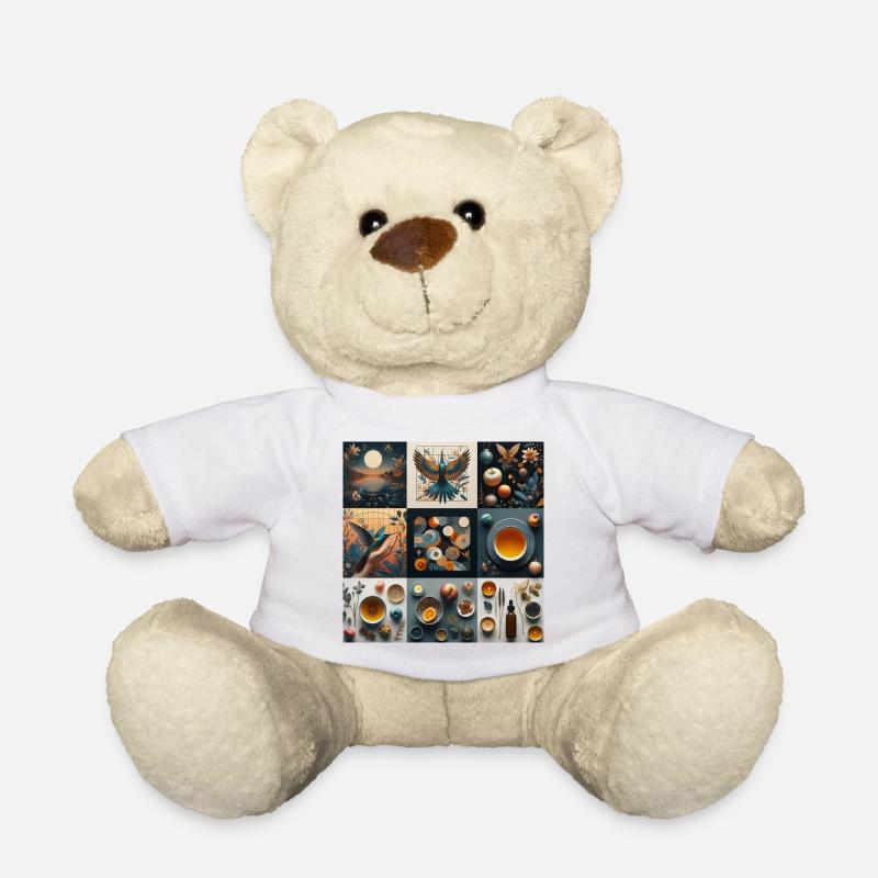 Collage, Natur und Leben - Teddy - Weiß