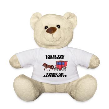Tanken Cooler Spruch Energiespeicher Strom - Teddy - Weiß - Vorne