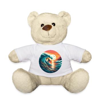 Surfeur au coucher du soleil - Nounours - blanc - Devant