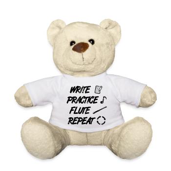 Practice writing Repeat flute - Teddy Bear - white - Front
