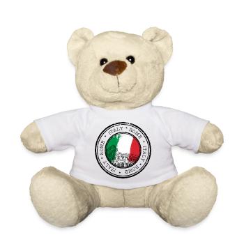 Colosseum Circle Italia Flag - Teddy Bear - white - Front