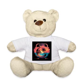 Tropical Sunset Vase - Teddy Bear - white - Front