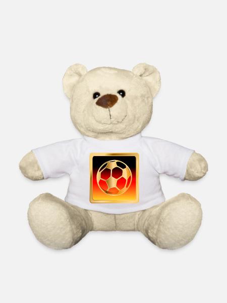 FUßBALL DEUTSCHLAND FAHNE - Teddy - Weiß