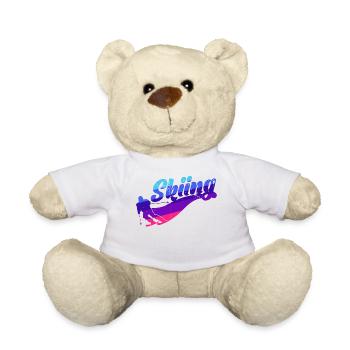 Schnee Schifahrer Spruch Wintersport Skiurlaub - Teddy - Weiß - Vorne