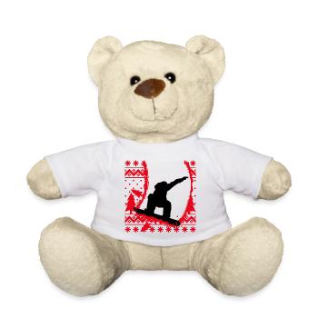 Winterurlaub Skifahrer Schifahren Wintersport Eis - Teddy - Weiß - Vorne