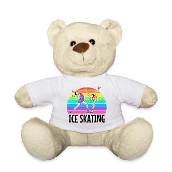Wintersport Eislaufen Winterurlaub Eis Schnee Kalt - Teddy - Weiß - Vorne