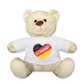 Drapeau de l’Allemagne, l’amour de l’Allemagne, symbole d’unité - Nounours - blanc - Devant