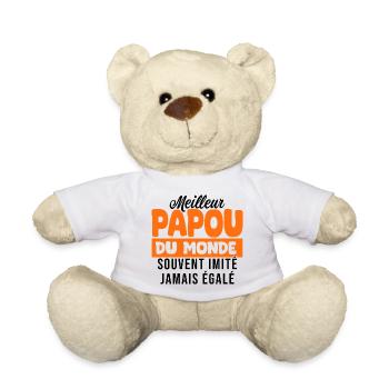 Meilleur papou du monde cadeau Papy grand père - Nounours - blanc - Devant