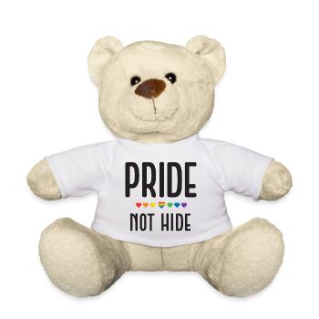 LGBT Pride Month - Pride, Not Hide - Teddy Bear - white - Front