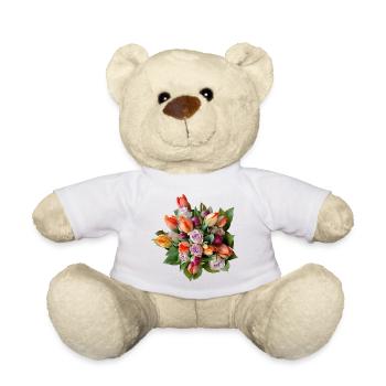 Bouquet of Flowers – Pastel Dreams - Teddy Bear - white - Front