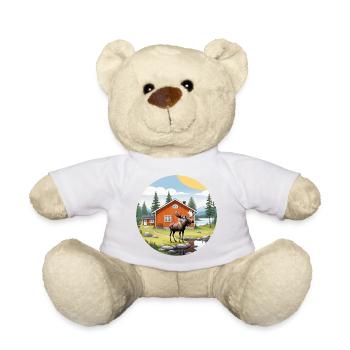 Nature Vie Suède Logo Orignal Blog Maison Nature - Nounours - blanc - Devant