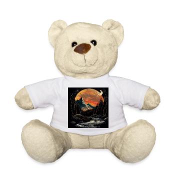 Setting Mountains and Forest at Night - Teddy Bear - white - Front