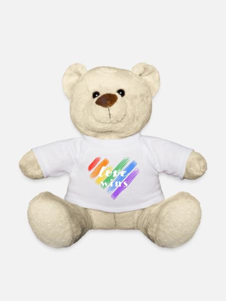 Liebe gewinnt – Regenbogenfarben - Teddy - Weiß