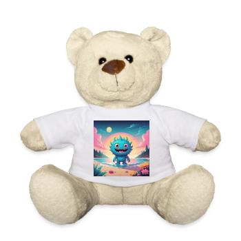 Petit monstre en vacances - Nounours - blanc - Devant