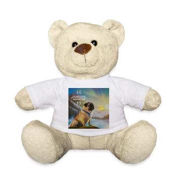 Puppies in the Northern Lights with Saying - Teddy Bear - white - Front