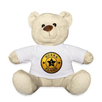 Hurrah 1st Class - Star Emblem gold black - Teddy Bear - white - Front
