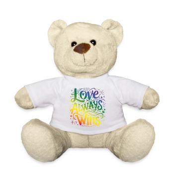 LGBTQ Pride Month - Love Always Wins - Teddy Bear - white - Front