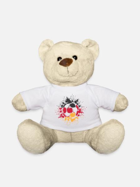 Fußball Farbexplosion Deutschland Fußballspiel - Teddy - Weiß