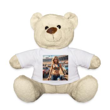 Rennsport Rebellin Denim Outfit - Teddy - Weiß - Vorne